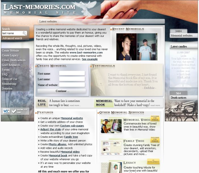 Why and how to create online memorial website for loved one.